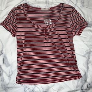 Red striped crop top